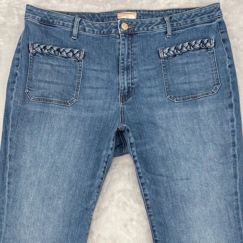 Kut from the Kloth Jeans Women 20W (41x27) Blue Ana High Rise Flare Braided Boho